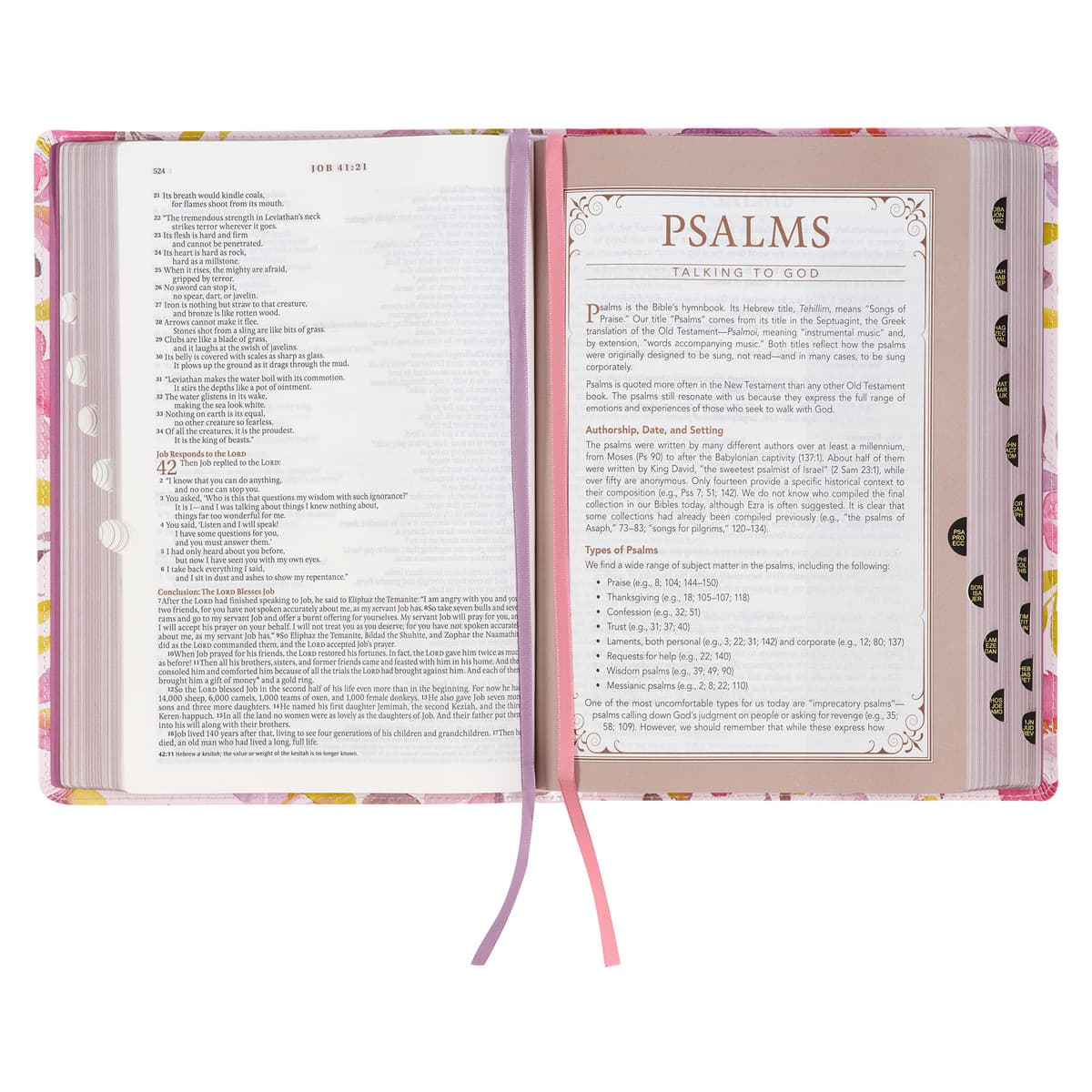 Pink Floral Faux Leather Spiritual Growth Bible, picture 7
