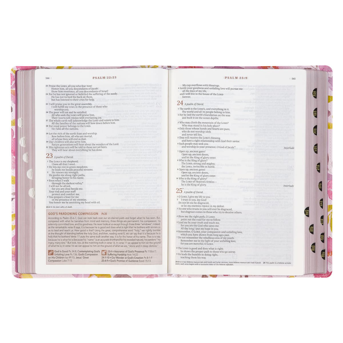 Pink Floral Faux Leather Spiritual Growth Bible, picture 8