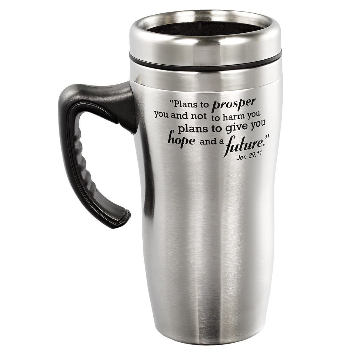 I know the Plans - Jeremiah 29:11 Stainless Steel Travel Mug With Handle, picture 2