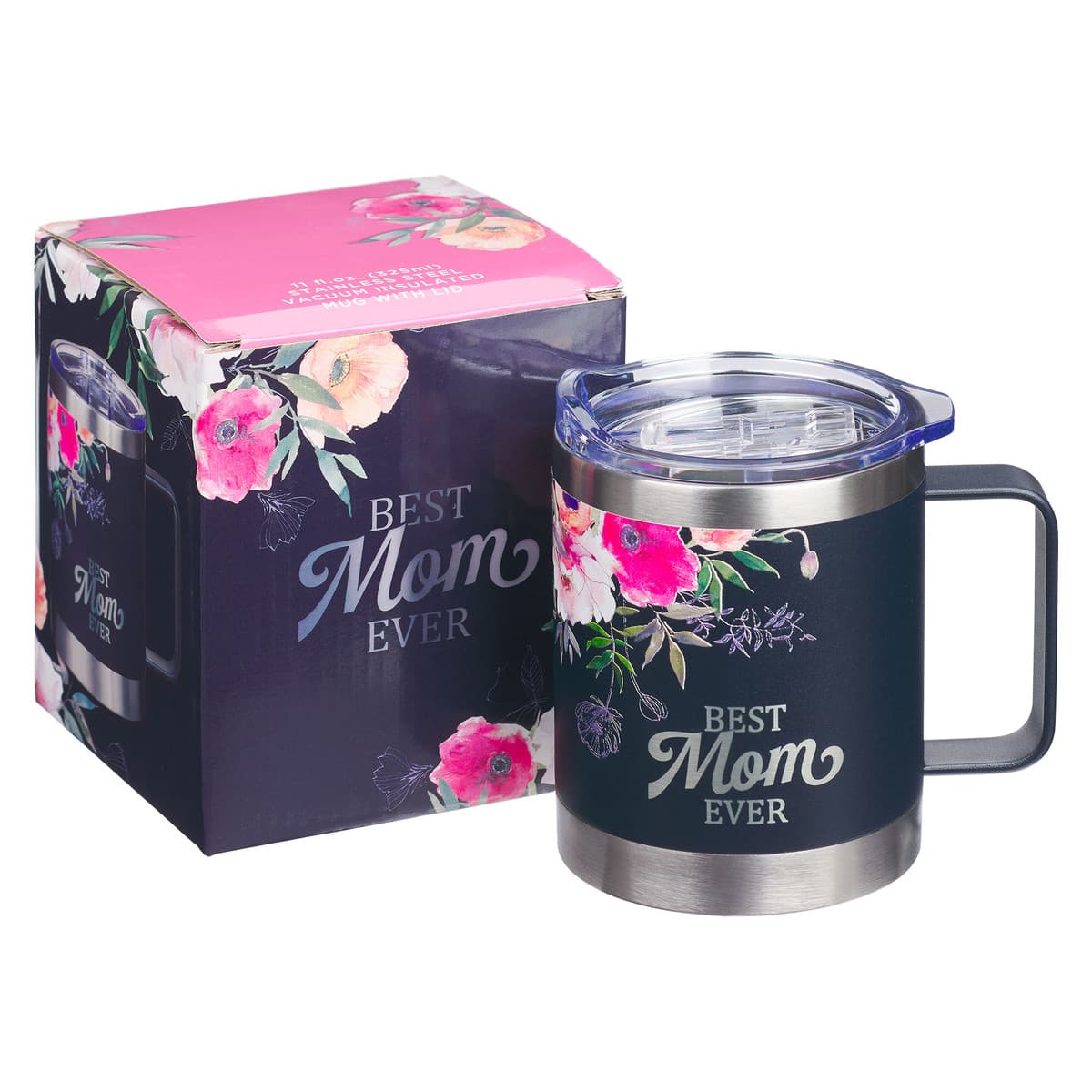 Best Mom Ever Navy Camp-style Stainless Steel Travel Tumbler, picture 3