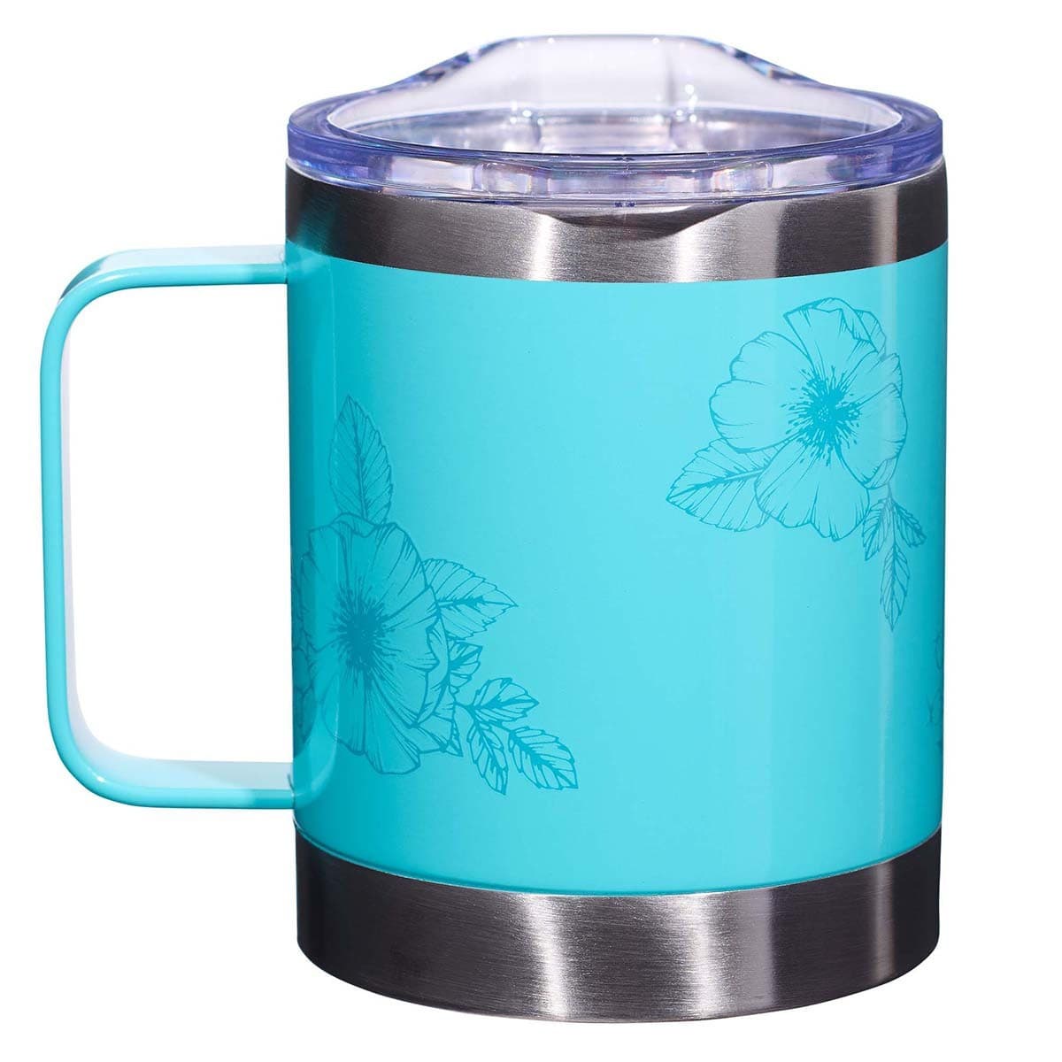 Strength & Dignity - Proverbs 31:25 Teal Camp-style Stainless Steel Mug, picture 2