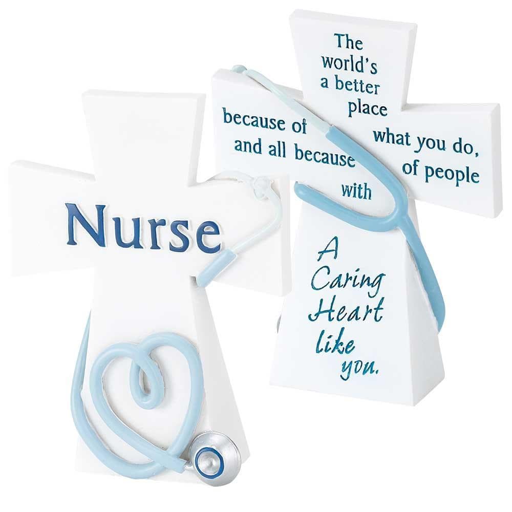 NURSE CARING HEART TABLETOP CROSS