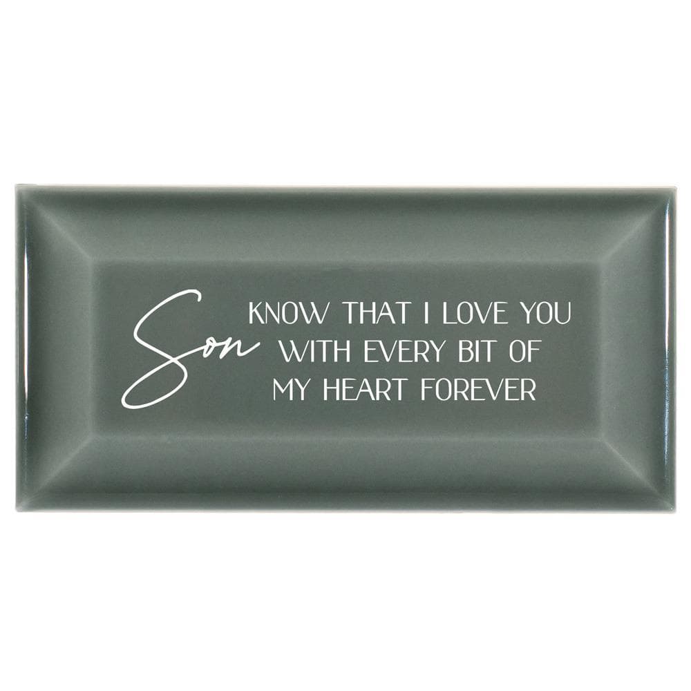 SON KNOW THAT I LOVE GREY TILE TABLETOP PLAQUE, picture 2