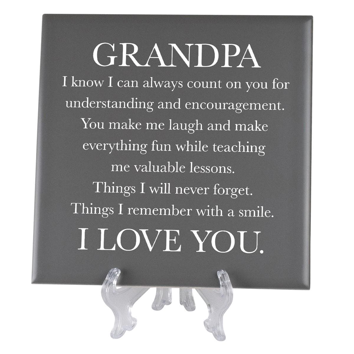 GRANDPA I KNOW I CAN GREY TILE PLAQUE