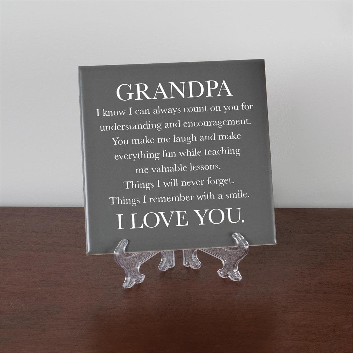 GRANDPA I KNOW I CAN GREY TILE PLAQUE, picture 2