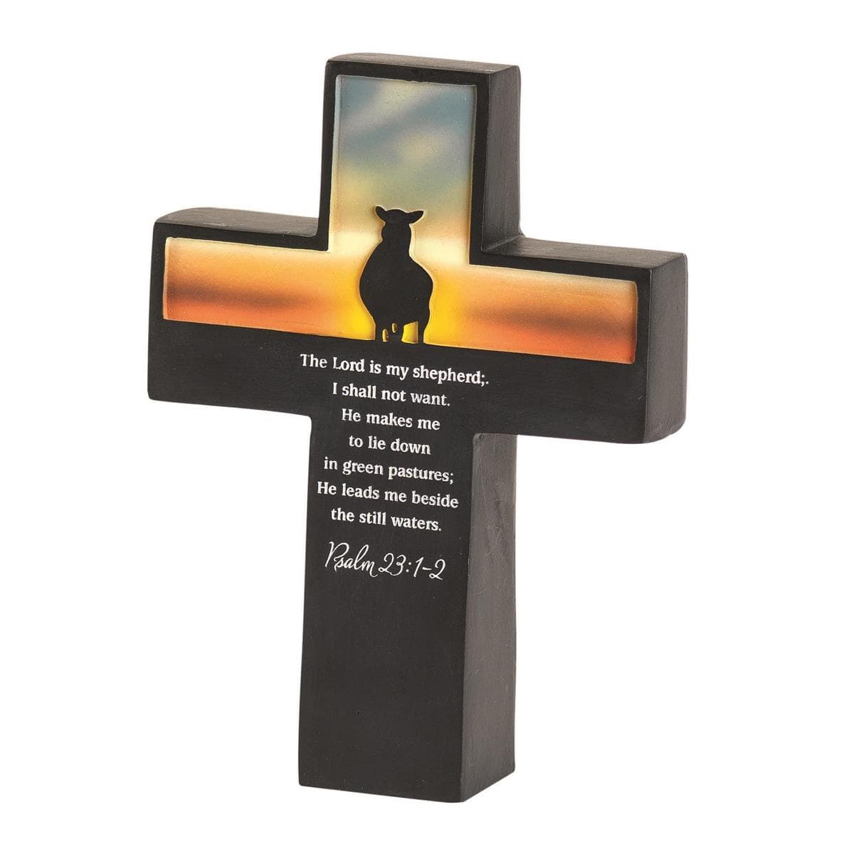 PSALM 23 RESIN 5.3"H TABLETOP CROSS