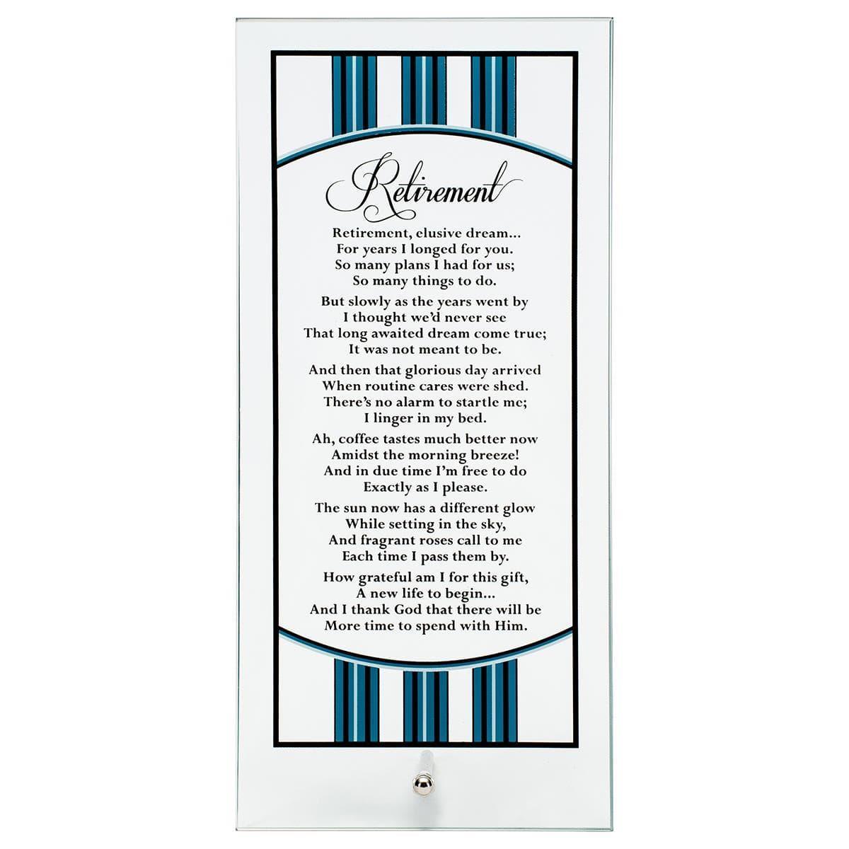 RETIREMENT GLASS 10.25" TABLETOP PLAQUE, picture 2