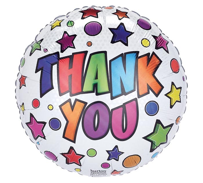 THANK YOU STARS DOTS 17"PKG BALLOON