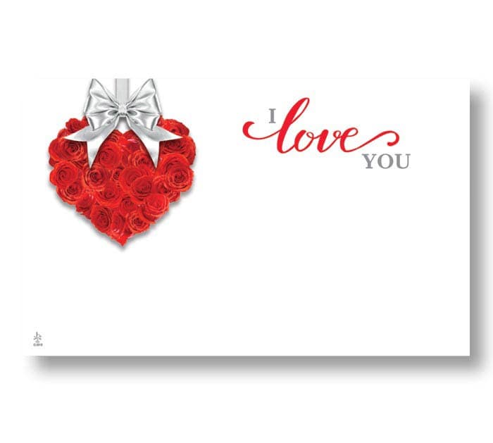I LOVE YOU RED ROSE HEART GIFT TAG