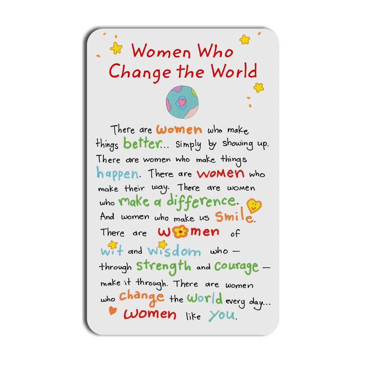 Change The World Blue Mountain Arts Wallet Card