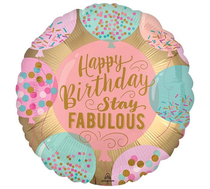 18"PKG BIRTHDAY STAY FABULOUS BALLOON