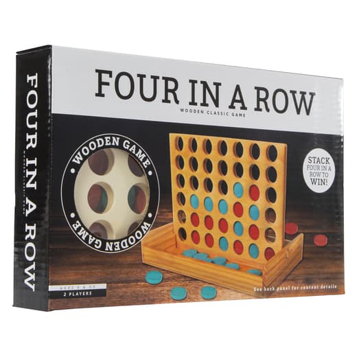 Four in A Row Wooden Game
