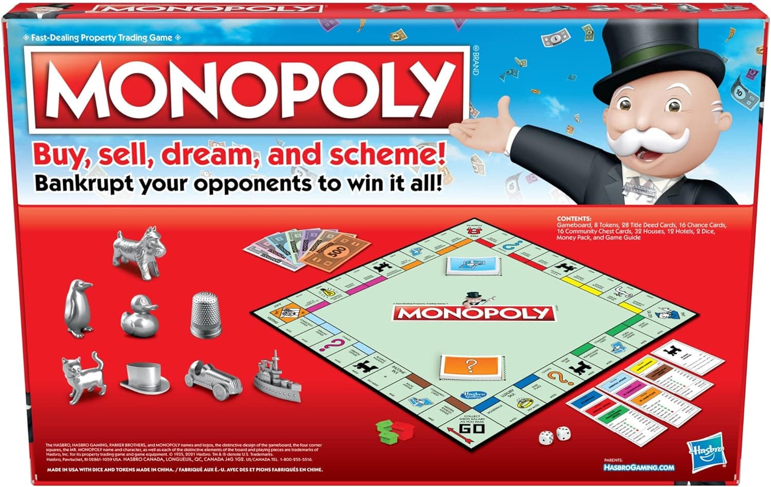 Monopoly Game, Family Board Games for 2 to 6 Players, Board Games for Kids Ages 8 and Up, Includes 8 Tokens (Token Vote Edition, picture 2