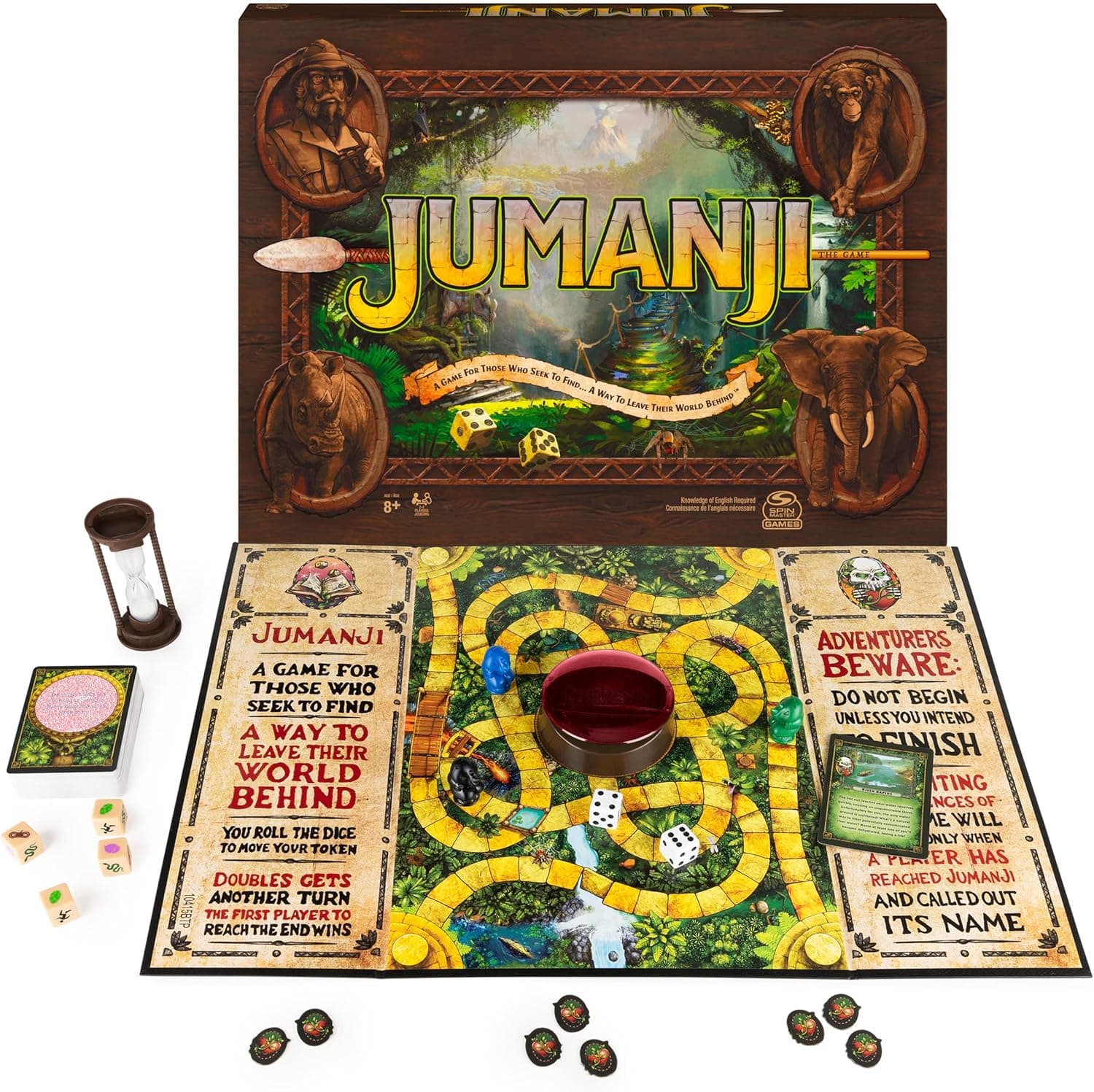 Jumanji The Game, The Classic Scary Adventure Family Board Game Based on The Action-Comedy Movie, for Kids and Adults Ages 8 & up