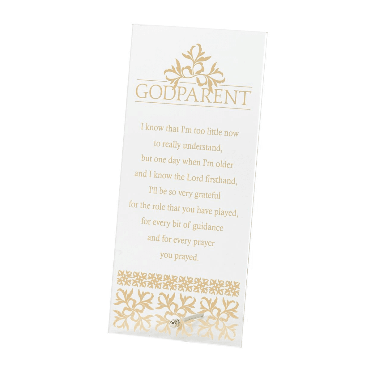 GODPARENT GLASS TABLETOP PLAQUE