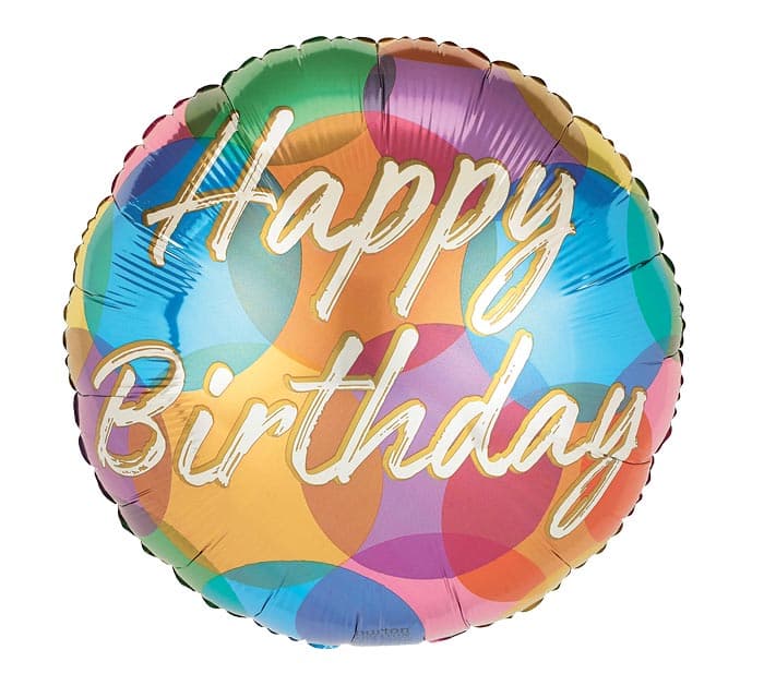 17"PKG HAPPY BIRTHDAY DOT BALLOON
