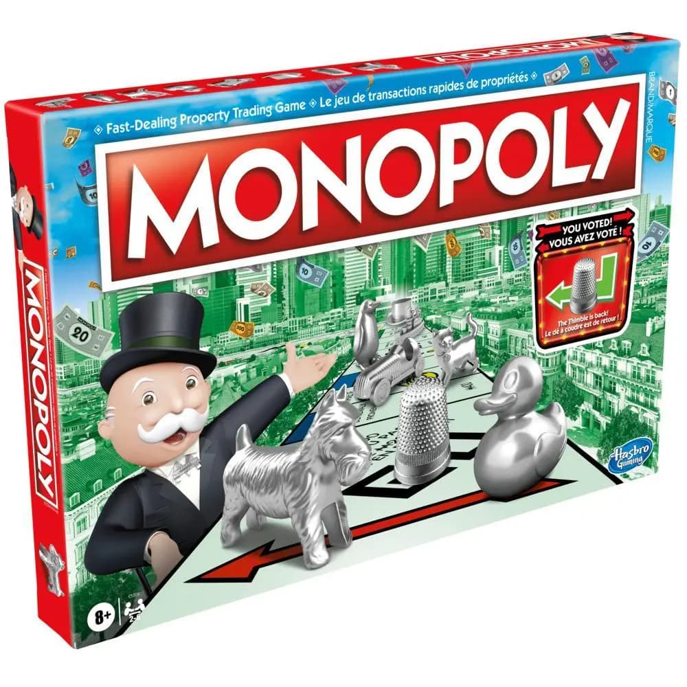 Monopoly Game, Family Board Games for 2 to 6 Players, Board Games for Kids Ages 8 and Up, Includes 8 Tokens (Token Vote Edition