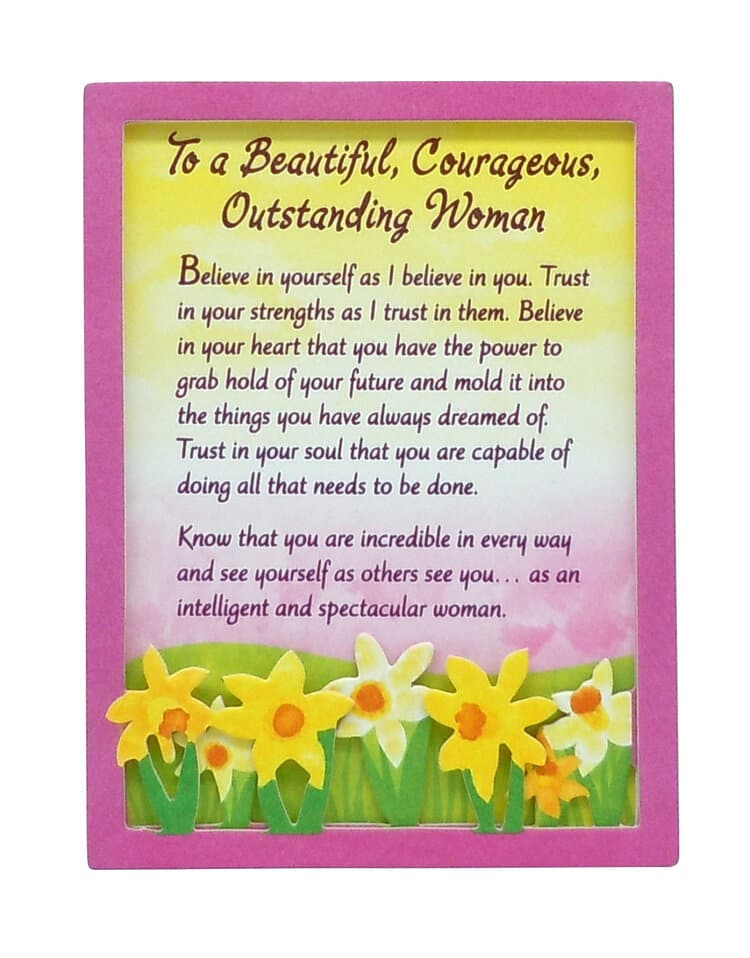 "To a Beautiful, Courageous, Outstanding Woman" Magnet with Easel Back