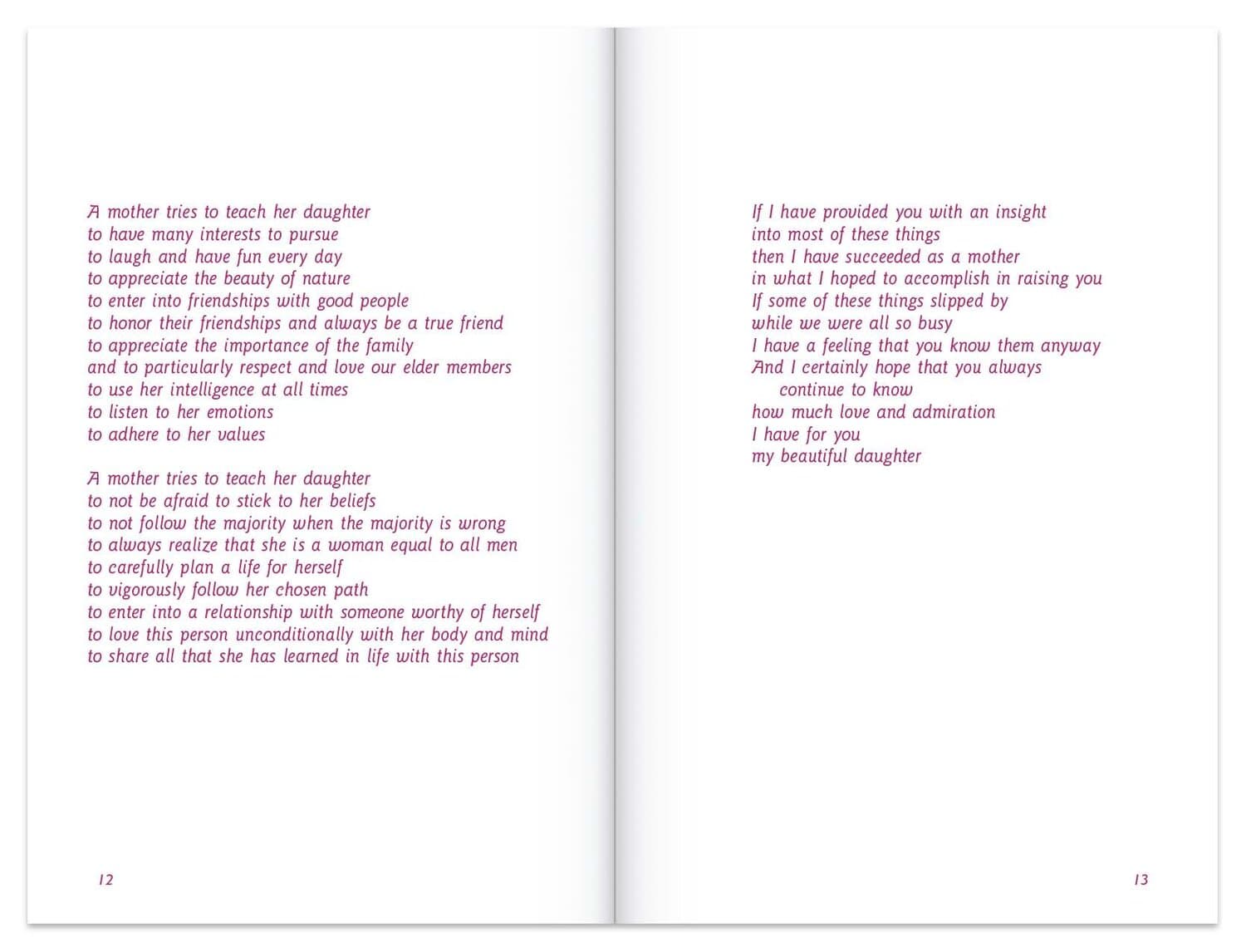 To My Daughter with Love on the Important Things in Life by Susan Polis Schutz; illustrated by Stephen Schutz, picture 4