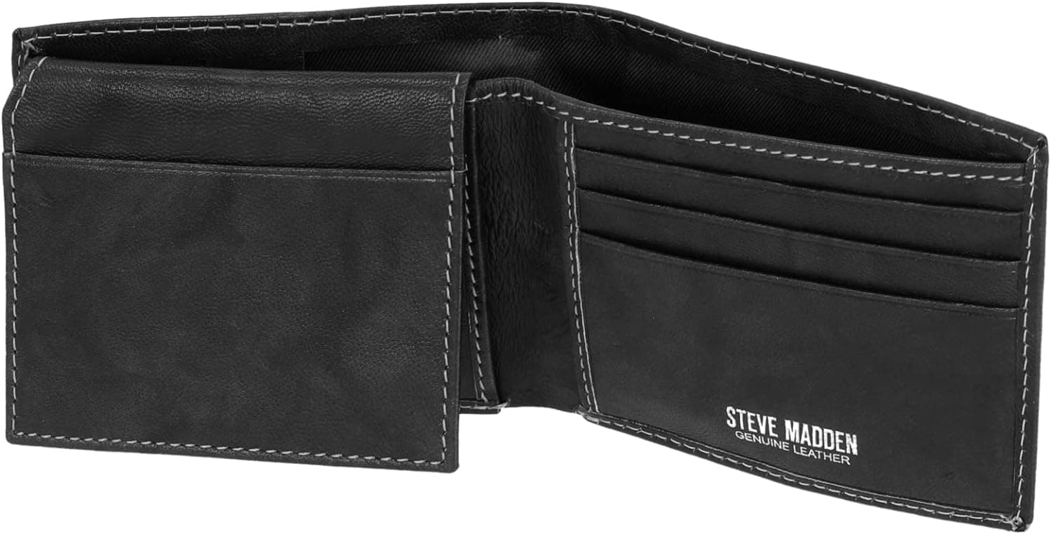 Steve Madden Genuine Leather Passcase Wallet (Black), picture 2