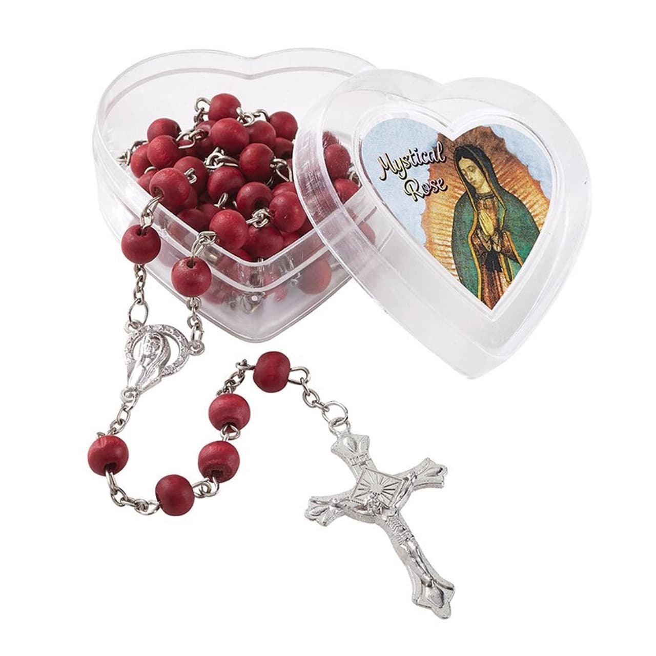 Rosary with Plastic Heart Shape Case
