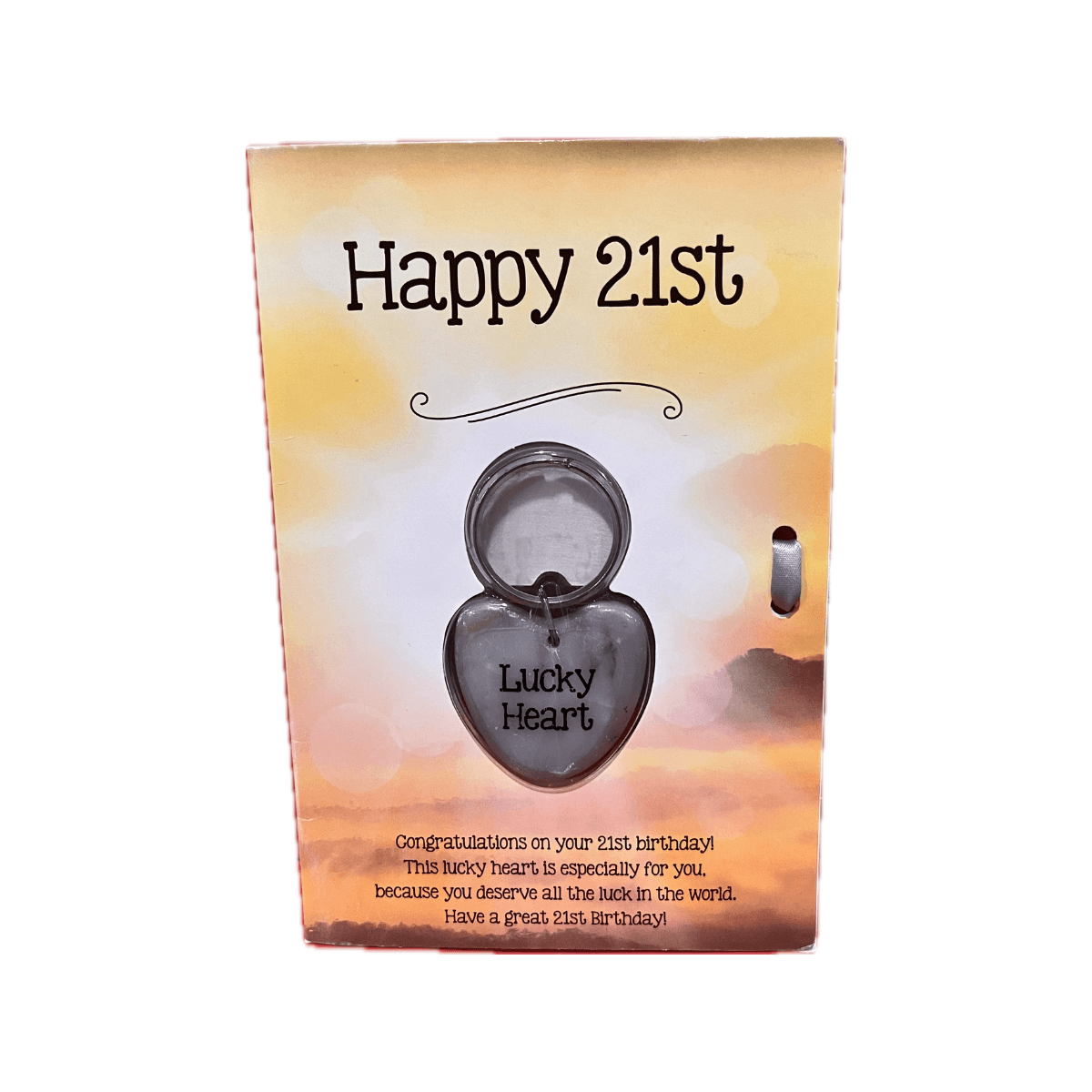 Happy 21st Birthday Marble Keyring With Card