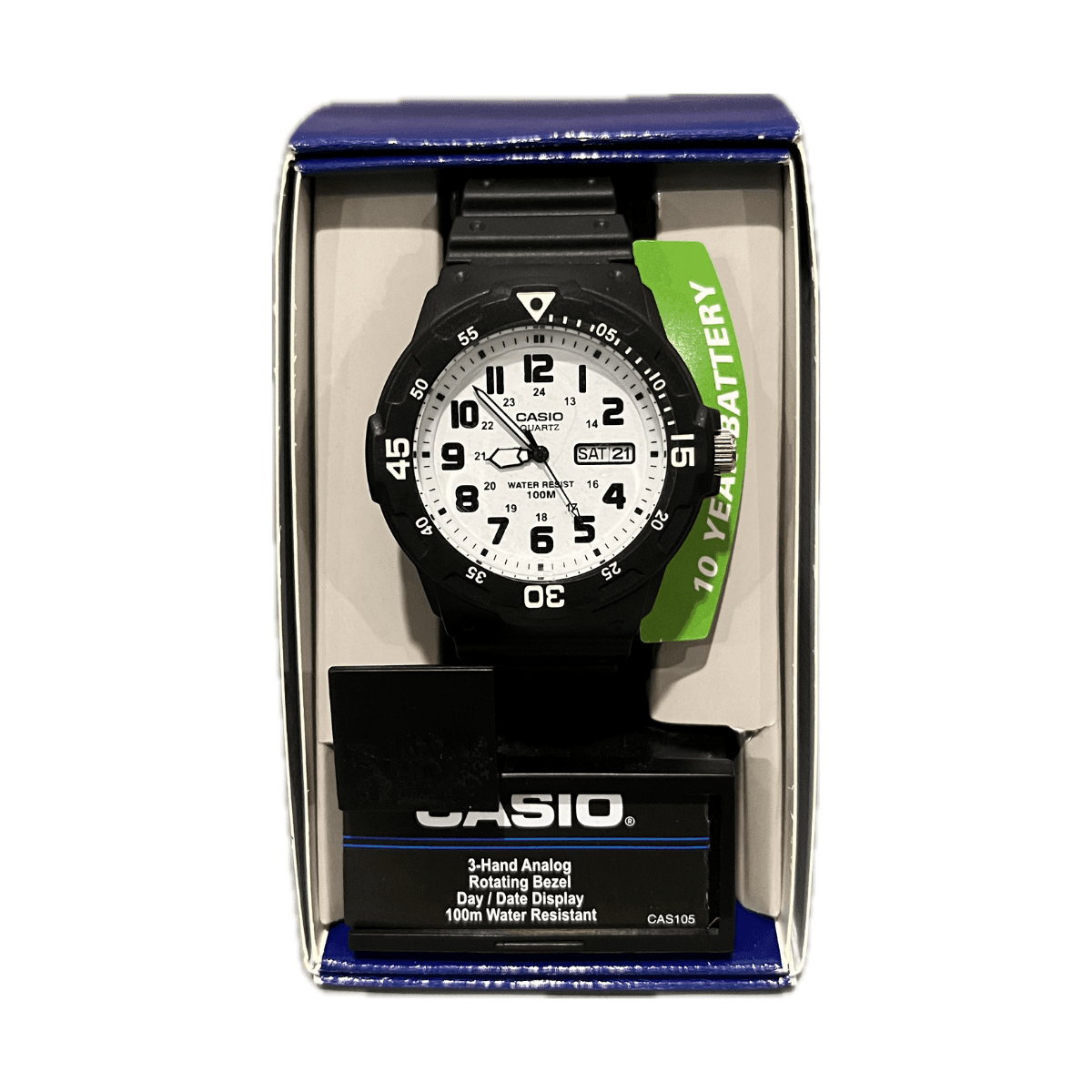 Casio Quartz With Day/Date Men's Silicone Strap Watch