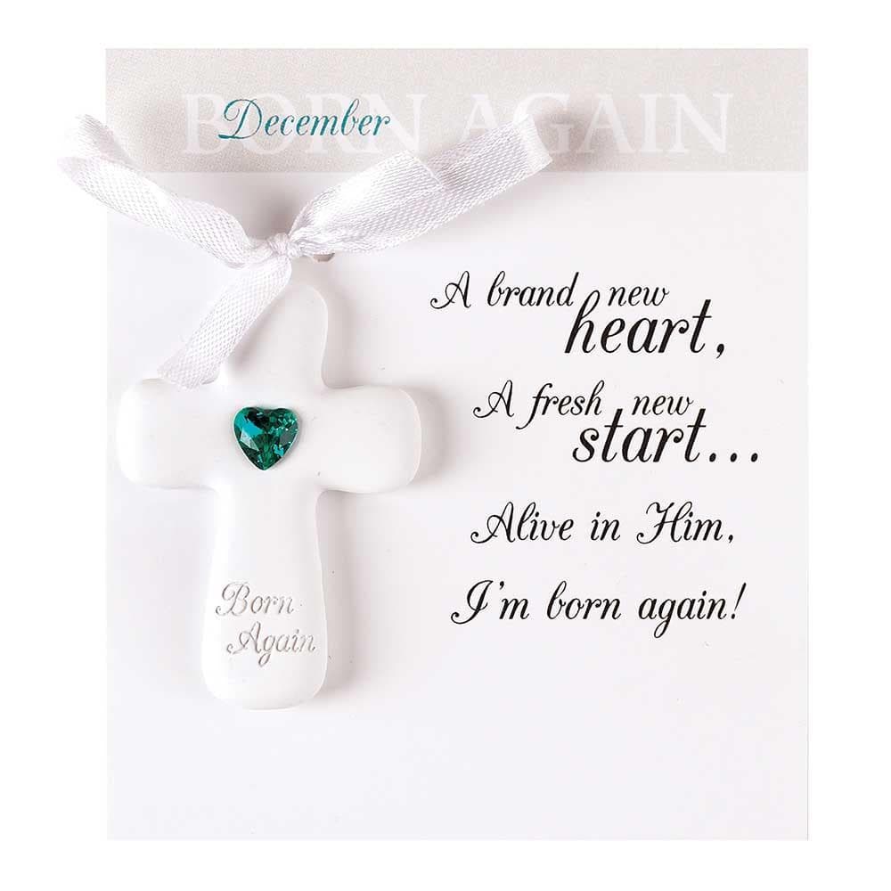ORNAMENT RESIN CROSS DECEMBER
