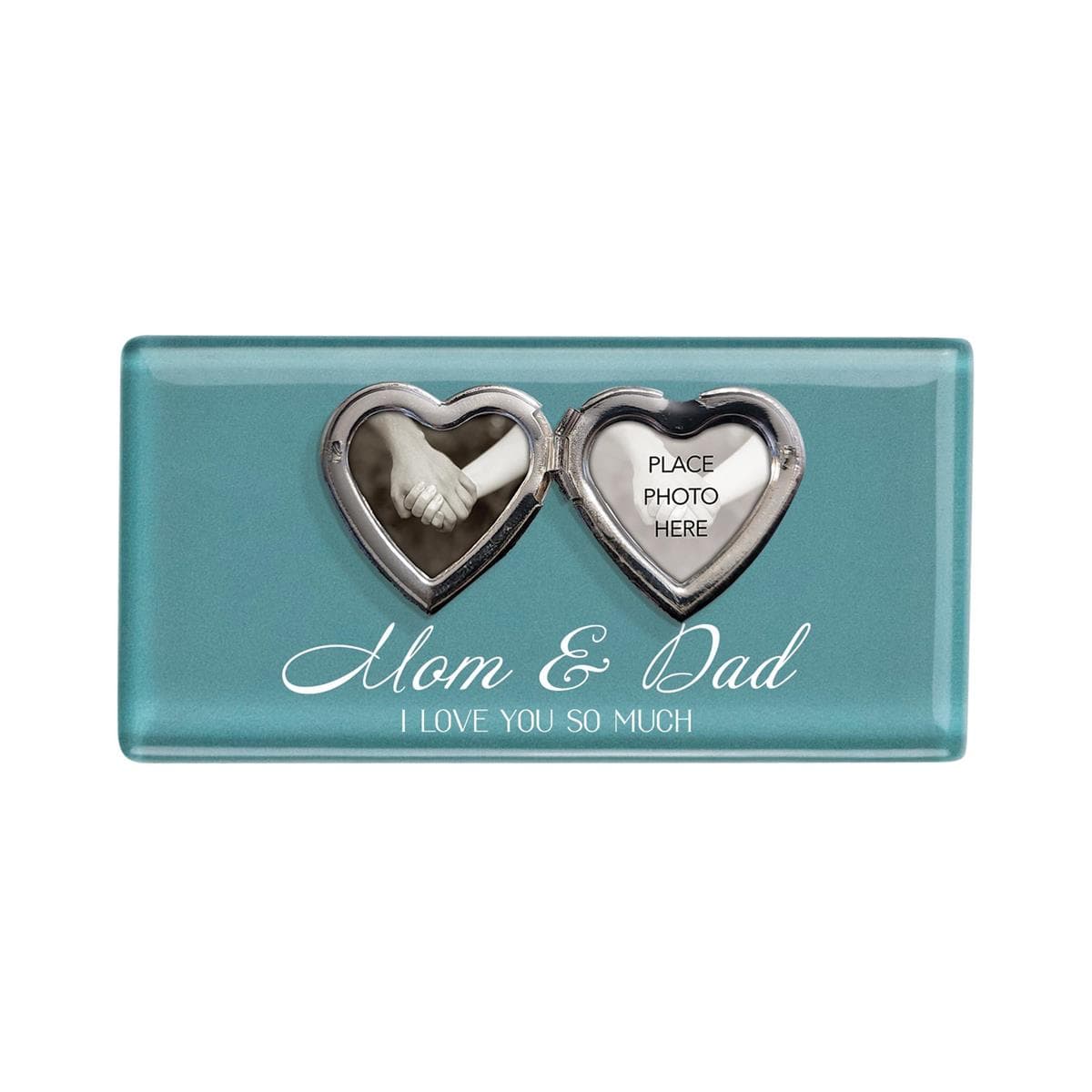 TABLETOP TILE MOM & DAD TEAL W/LOCKET, picture 3