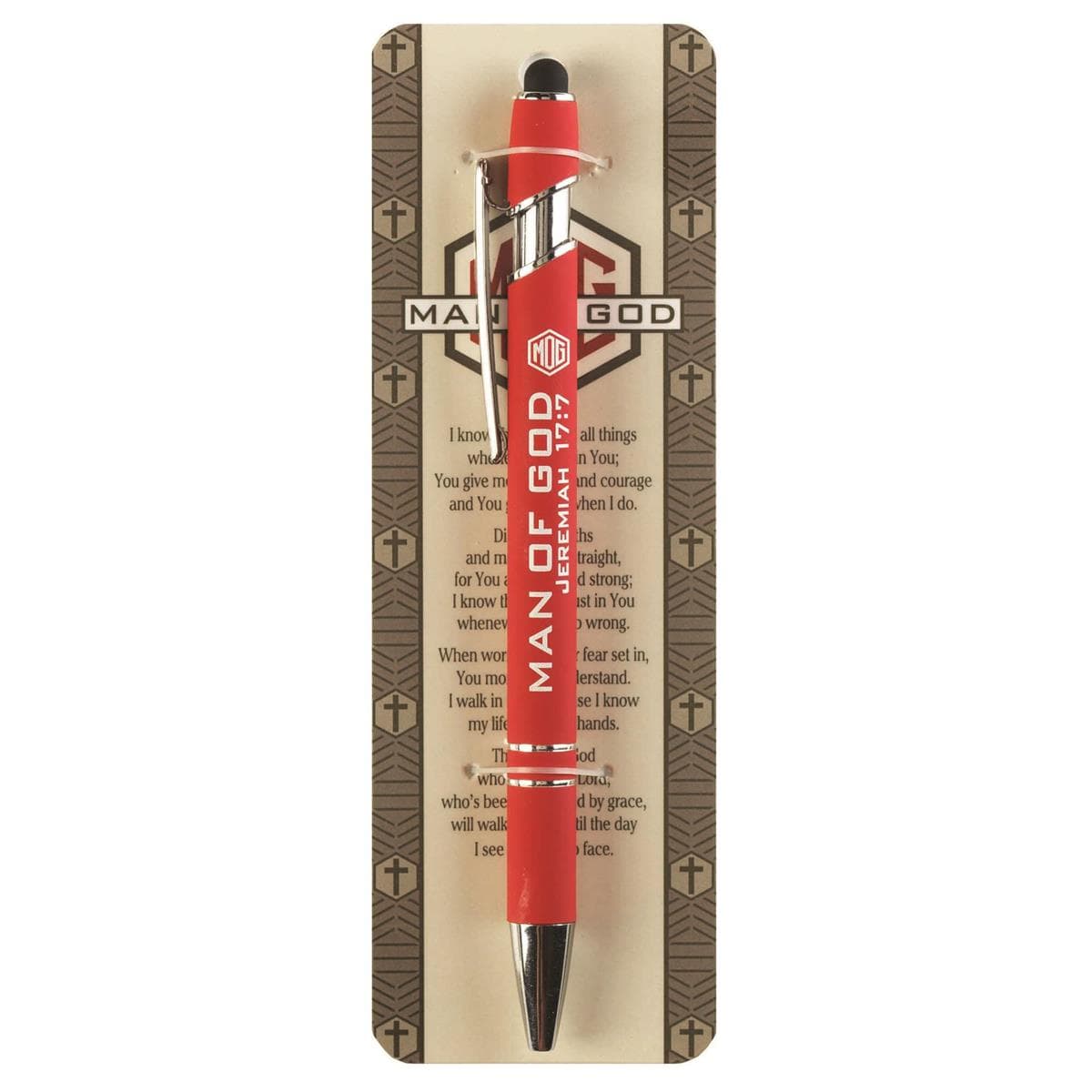 MAN OF GOD JEREMIAH 17:7 PEN WITH BOOKMARK