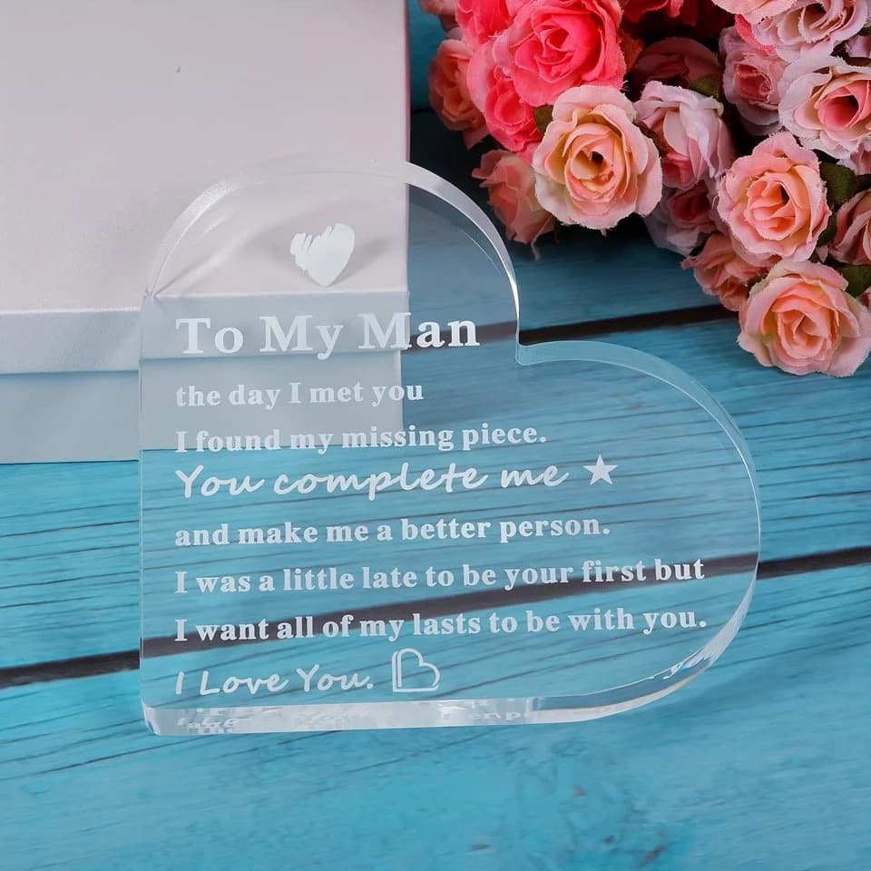 For My Man Acrylic Heart Plaque, picture 4