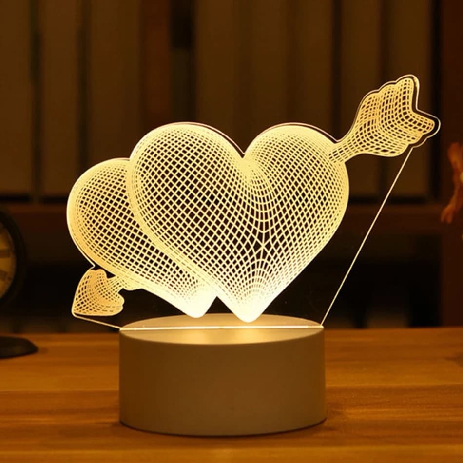 Heart Soft Warm White LED Lamp