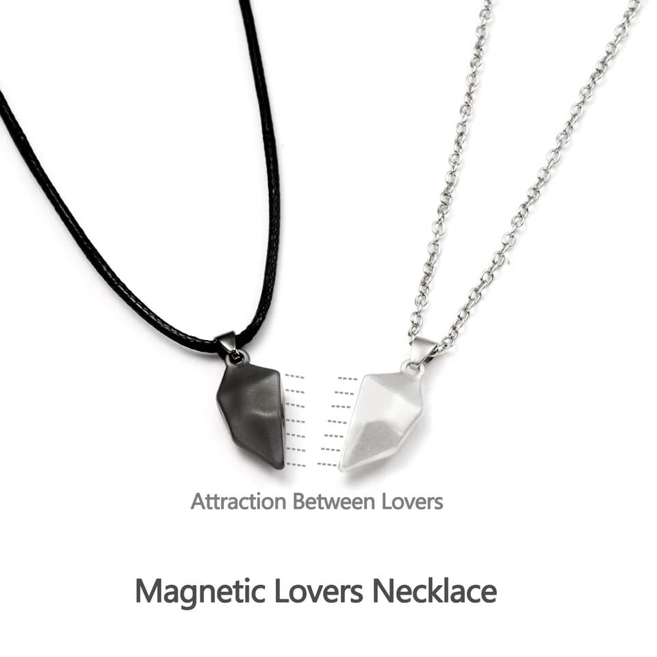 2Pcs Magnetic Heart Couple Necklace, picture 3