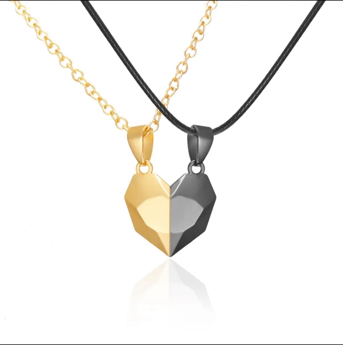 2Pcs Magnetic Heart Couple Necklace