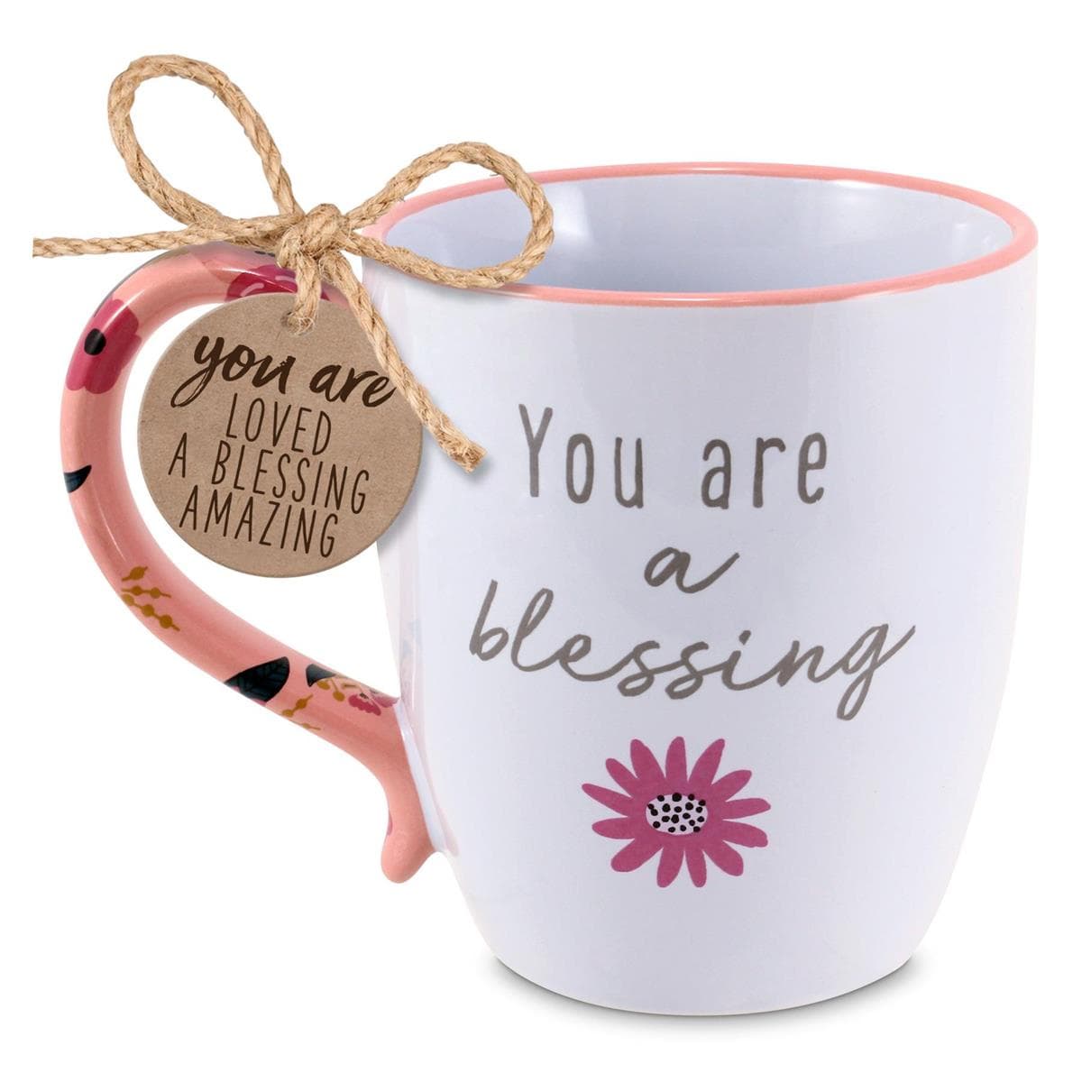 BLESSING 19OZ TOUCH OF FLORAL COFFEE CUP