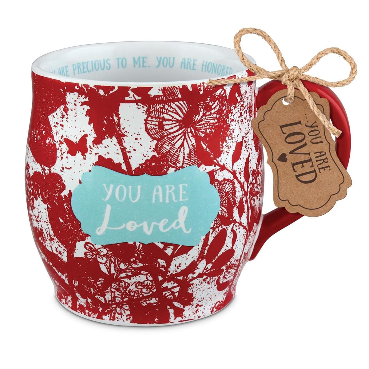YOU ARE LOVED RED PRETTY PRINT 13 OZ MUG