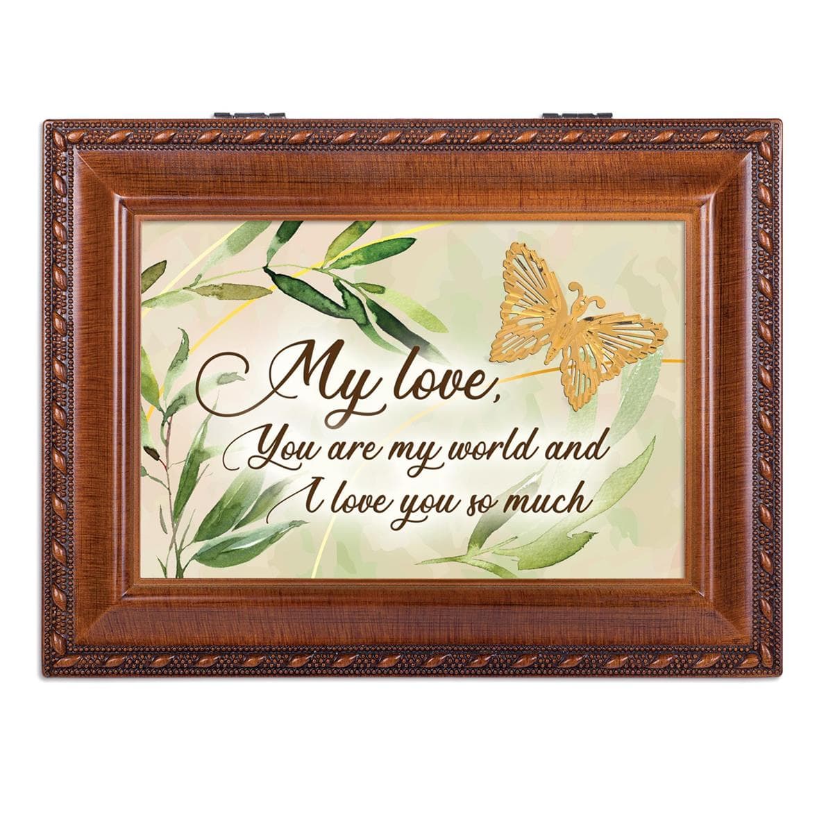 MY LOVE YOU ARE MY WORLD MUSICAL JEWELRY BOX, picture 3