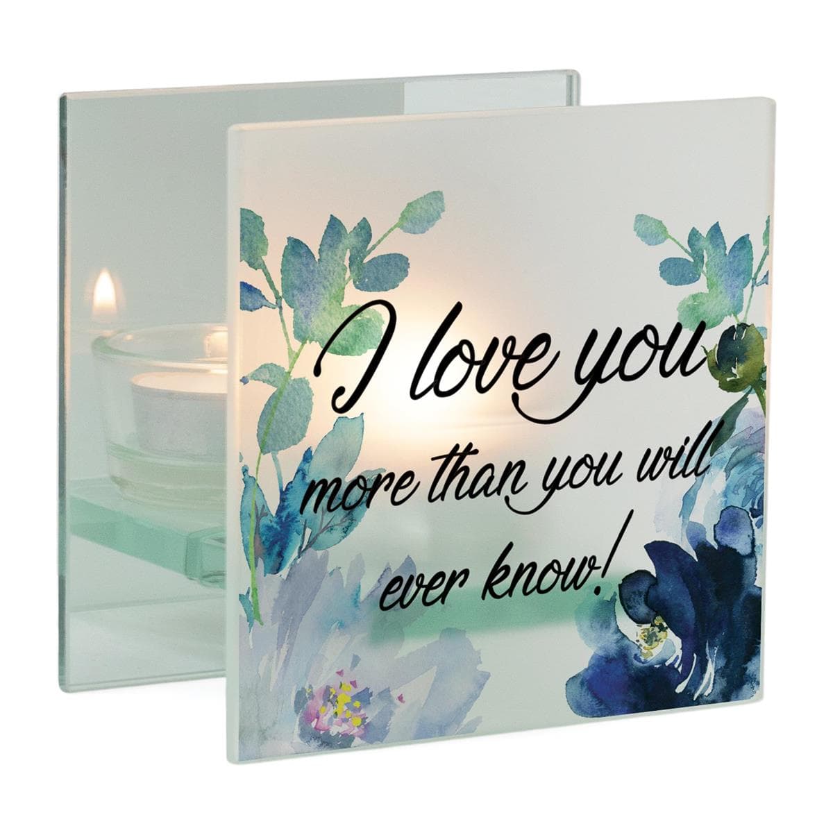 I LOVE YOU MORE THAN YOU TEALIGHT CANDLEHOLDER, picture 2