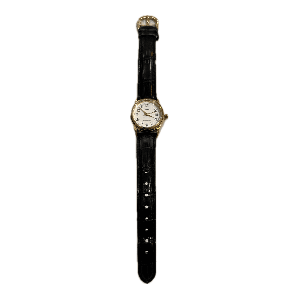 Casio Ladies Fine Black Leather Band With Date Watch, picture 2