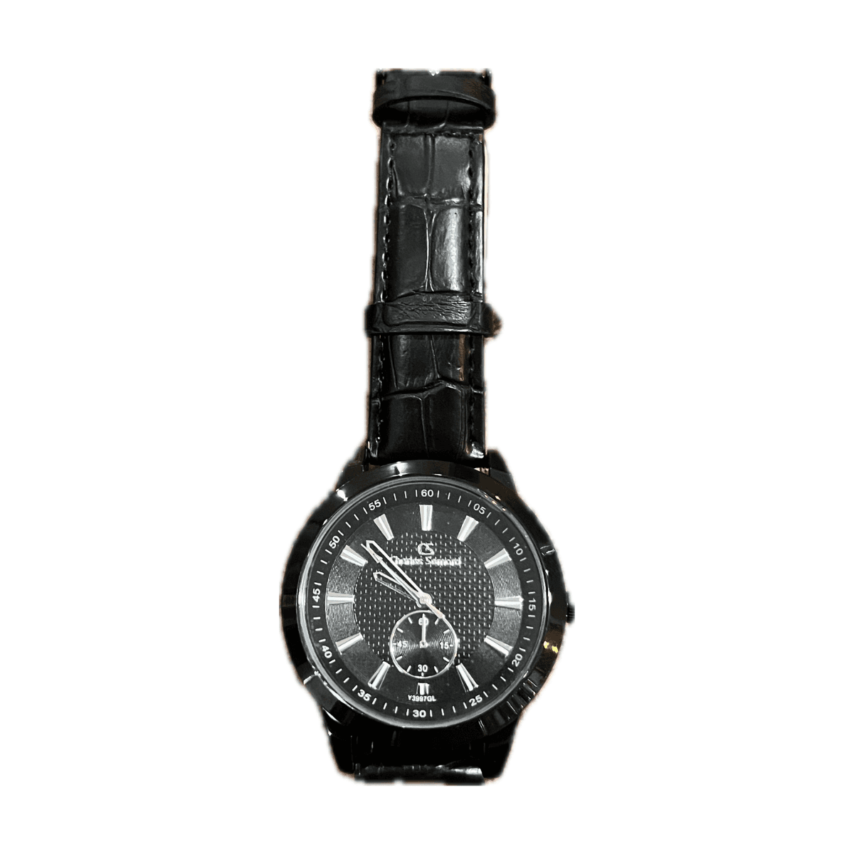 Charles Semond Men's Black Leather Strap Watch, picture 2