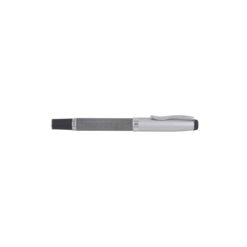MATTE SILVER CAP/CARBON FIBER UPPER BARREL BRASS ROLLERBALL PEN