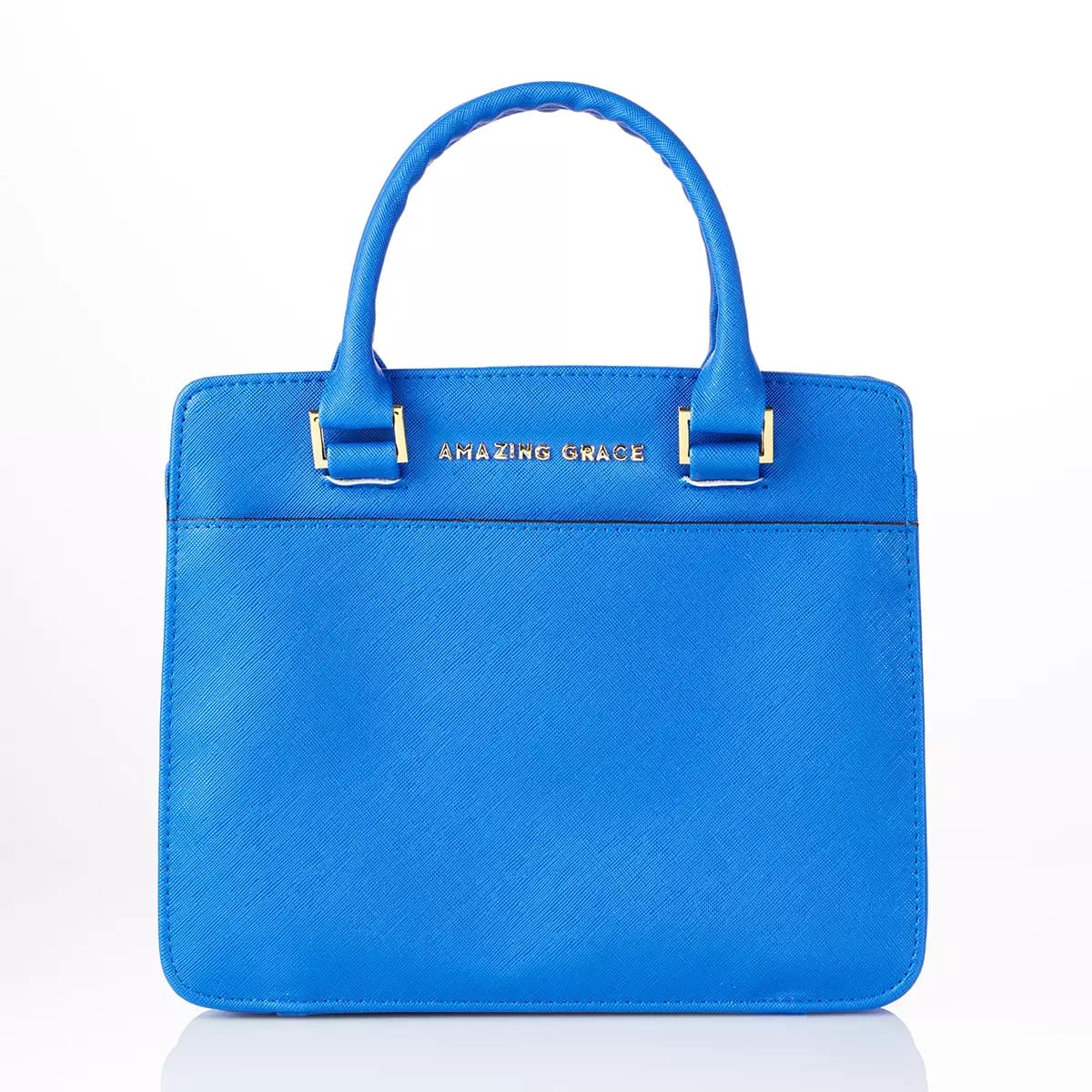 Amazing Grace Large Blue Faux Leather Purse-style Bible Case
