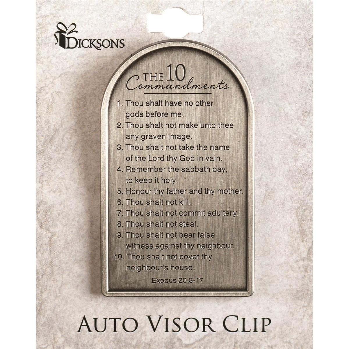10 COMMANDMENTS ZINC ALLOY VISOR CLIP