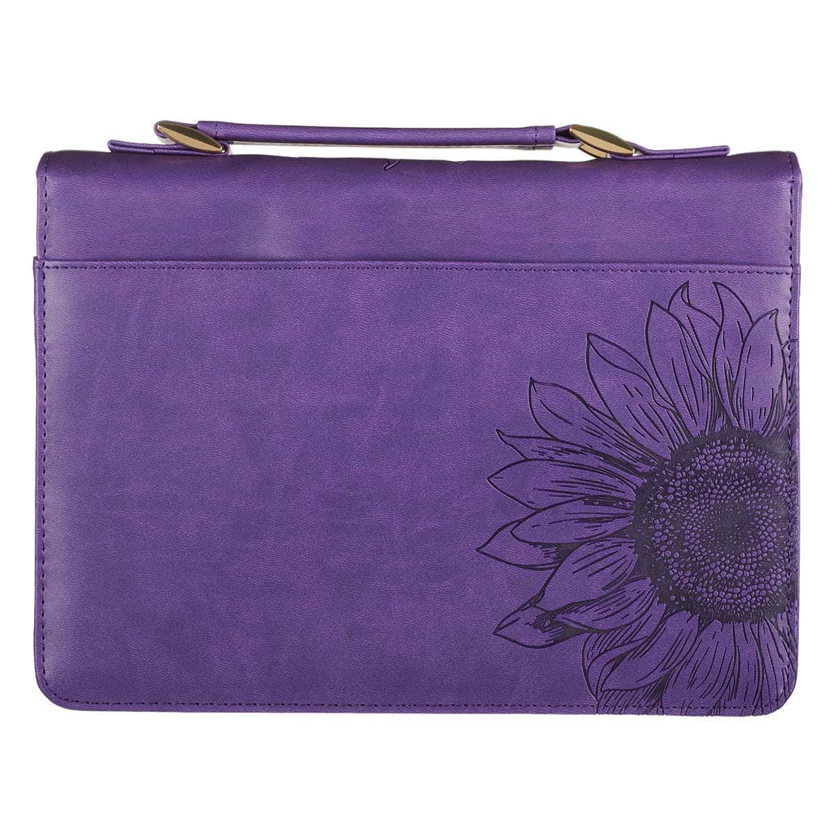 Purple Sunflower Strength & Dignity - Proverbs 31:25 Faux Leather Fashion Bible Case (Extra Large), picture 2