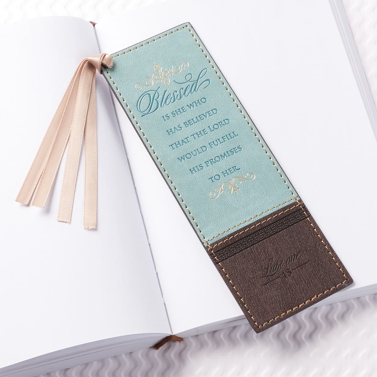 Blessed Is She Who Has Believed - Luke 1:45 Faux Leather Bookmark, picture 3