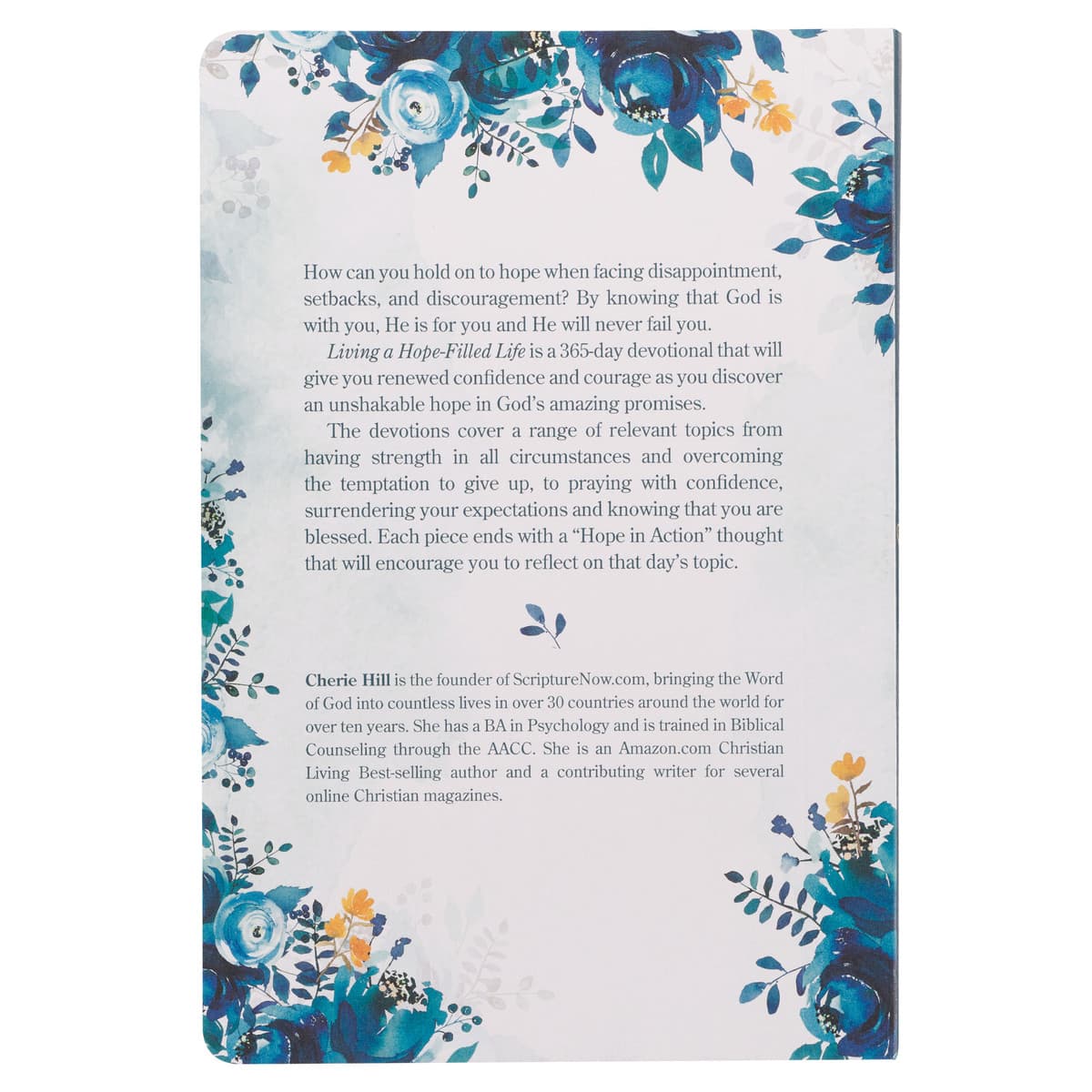 Living a Hope-Filled Life Blue Floral Softcover Devotional, picture 2