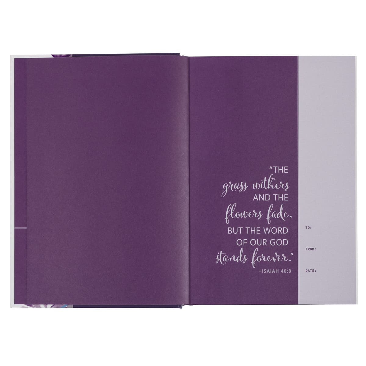 Purple Floral Hardcover NLT Everyday Devotional Bible for Women, picture 3