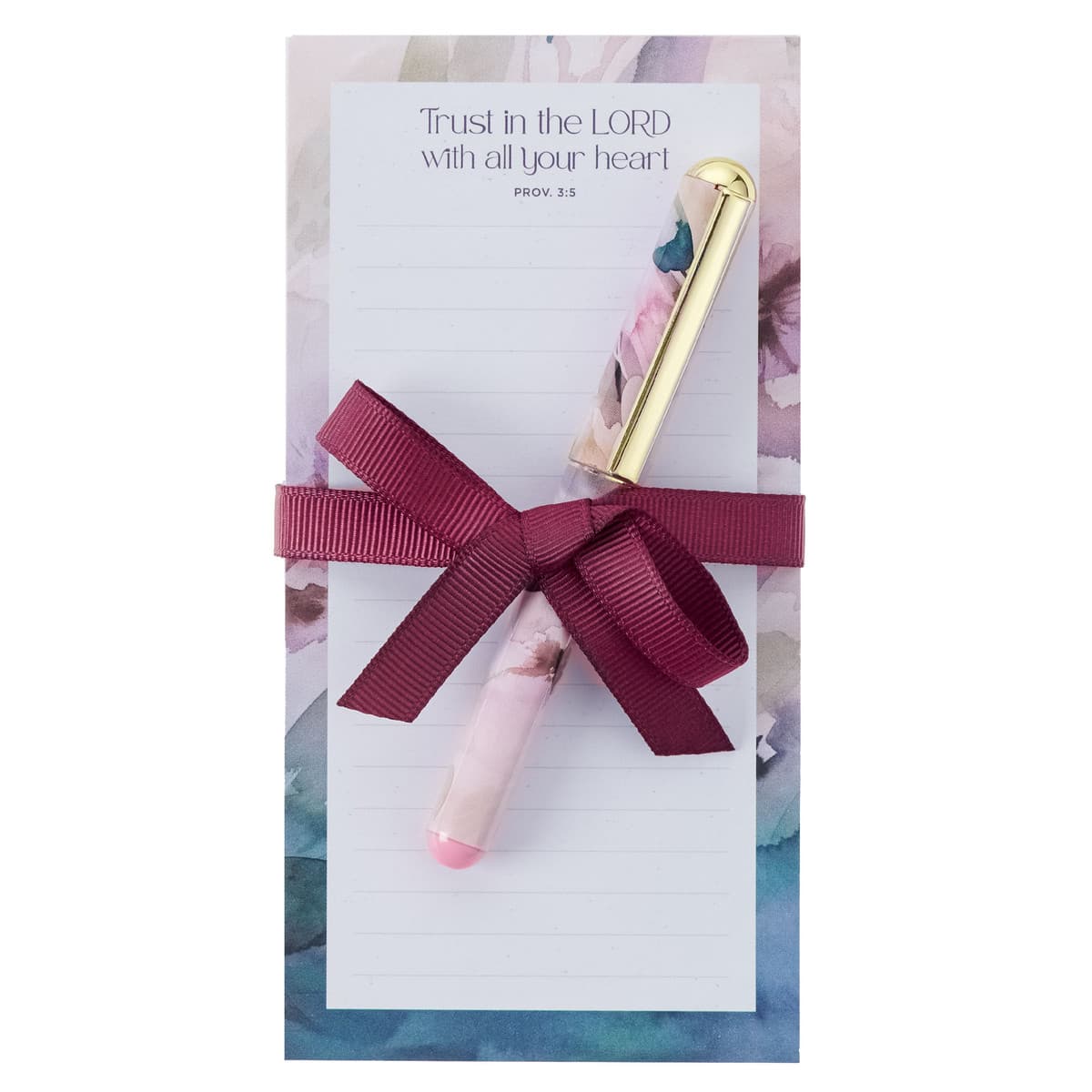 Trust in the Lord - Proverbs 3:5 Magnetic Notepad and Pen Gift Set