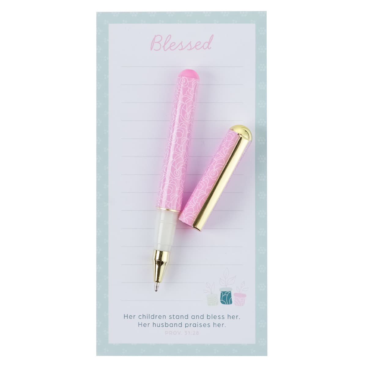 Blessed - Proverbs 31:28 Magnetic Notepad and Pen Gift Set, picture 3