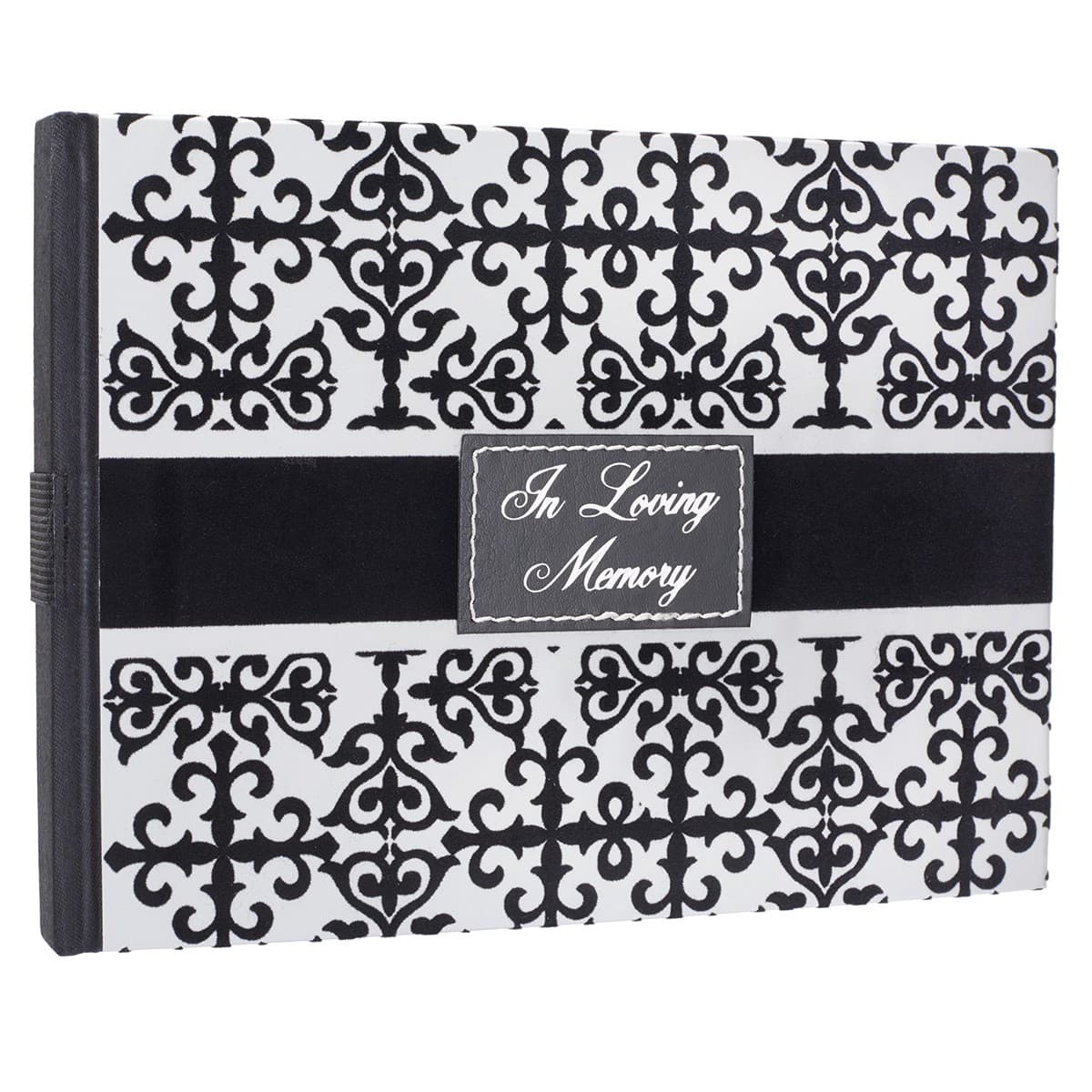 In Loving Memory Black and Silver Memorial Guest Book, picture 3